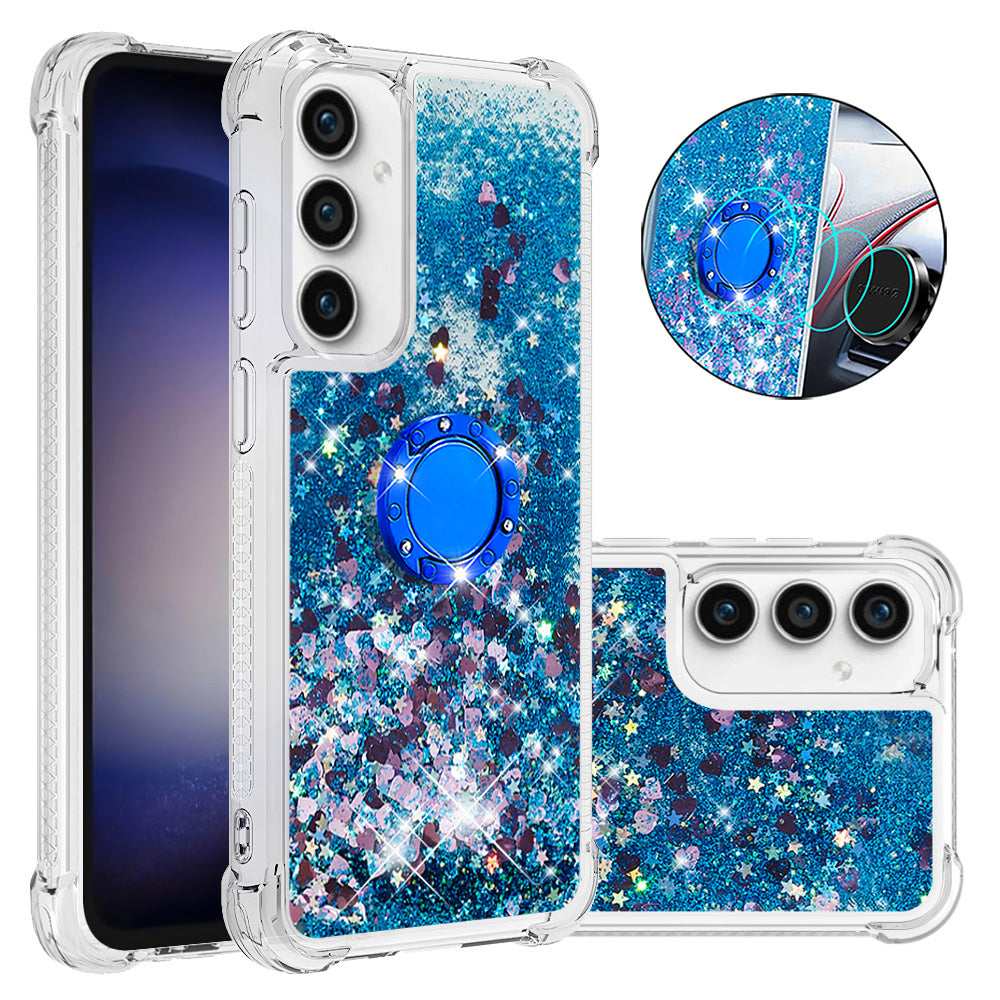 YB Quicksand Series-7 For Samsung Galaxy S23 FE Kickstand TPU Case Floating Bling Glitter Phone Cover YB Quicksand Series-7 For Samsung Galaxy S23 FE Kickstand TPU Case Floating Bling Glitter Phone Cover